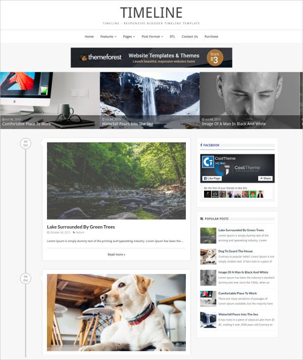 responsive blogger timeline website template