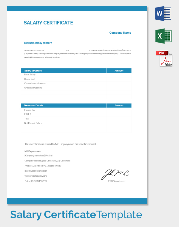 employee salary certificate template2