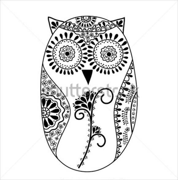 abstract floral owl template