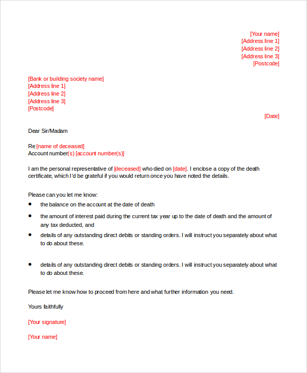 How To Write A Death Notification Letter