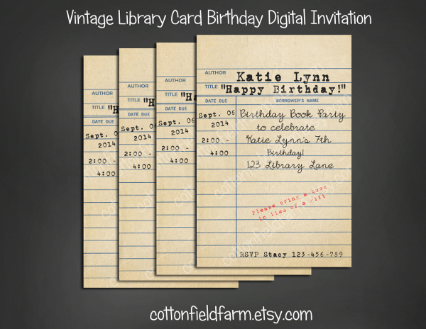 library card invitation template1