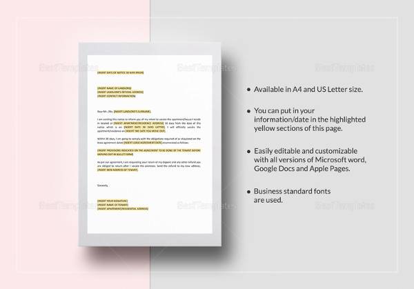 FREE 11  30 Day Notice Templates in PDF MS Word