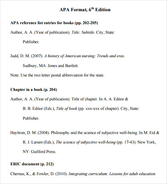 apa essay format 6th edition