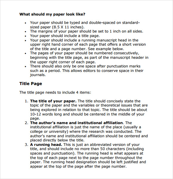 apa format template first page