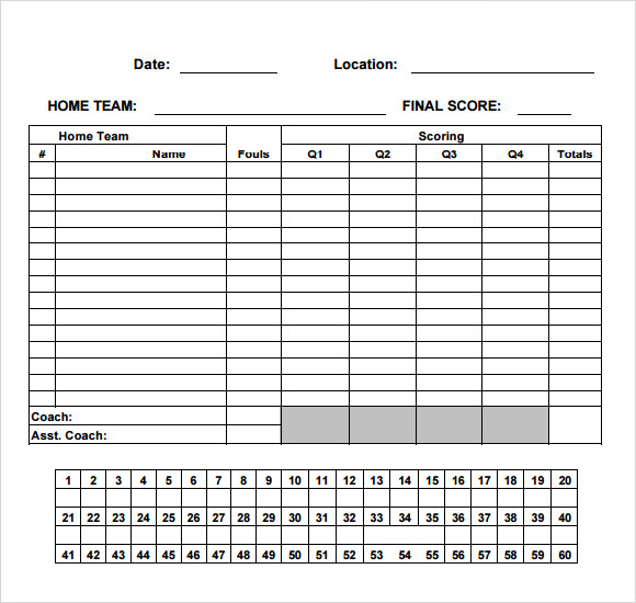 basketball score sheet template