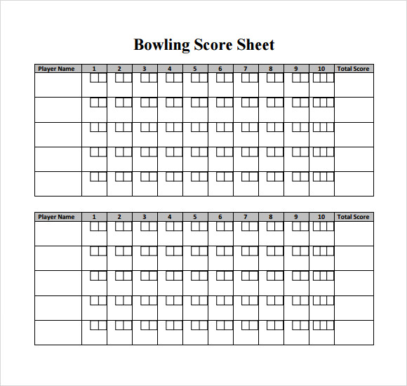 11 Sample Bowling Score Sheets Sample Templates 1400