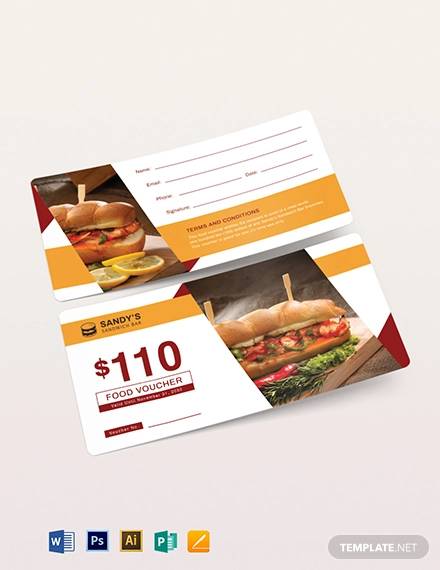 blank food voucher template