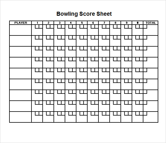 Bowling Score Cards Printable