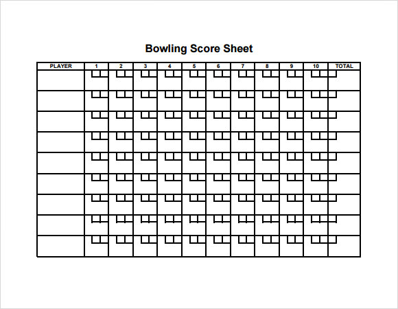 Bowling Score Chart