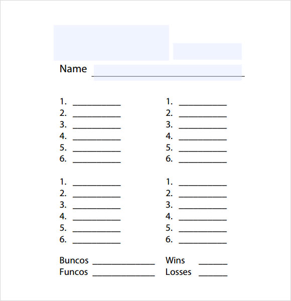 Bunco Card Printable Printable Word Searches