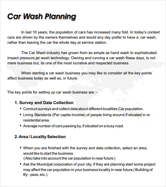 sample of car wash business plan pdf