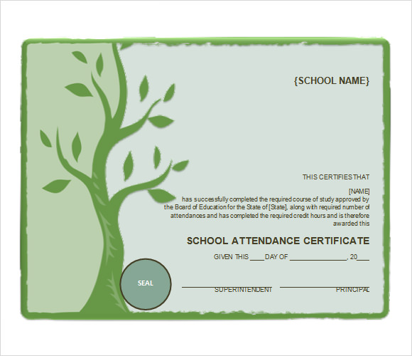 certificate attendance sample document