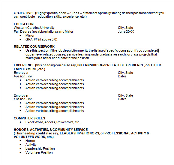 microsoft word chronological resume template