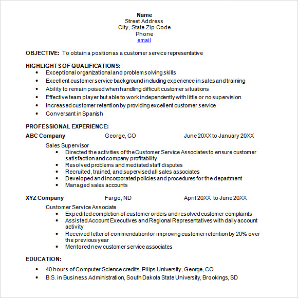 9 Sample Chronological Resume Templates to Download 