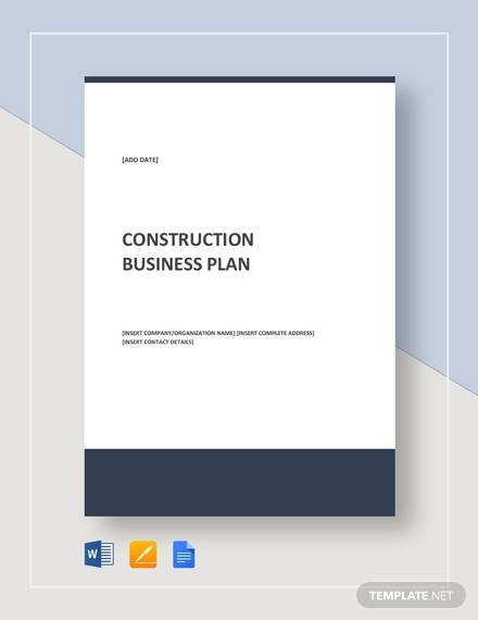 construction business plan examples pdf