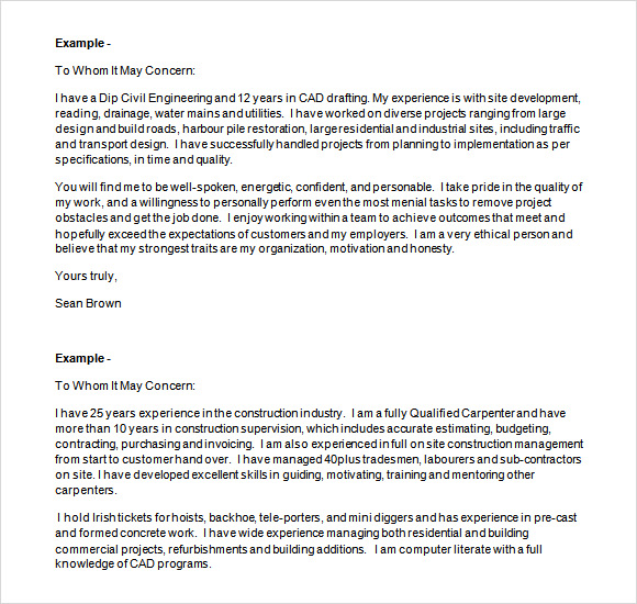 construction cover letter template