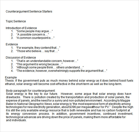 FREE 8 Counter Argument Samples In PDF MS Word