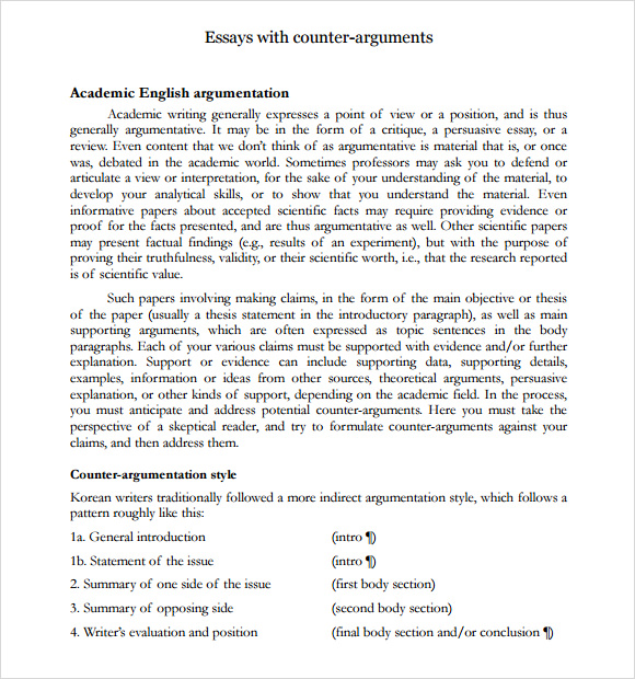 counter argumentative essay conclusion