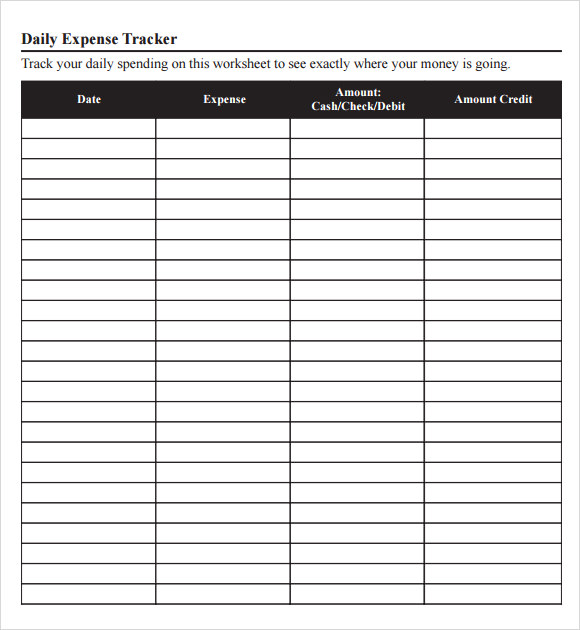 daily expense tracker excel