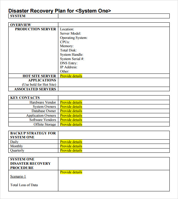 FREE 8 Disaster Recovery Plan Templates In Google Docs MS Word Pages PDF