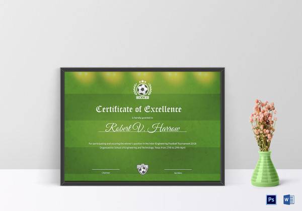 engineering football certificate template