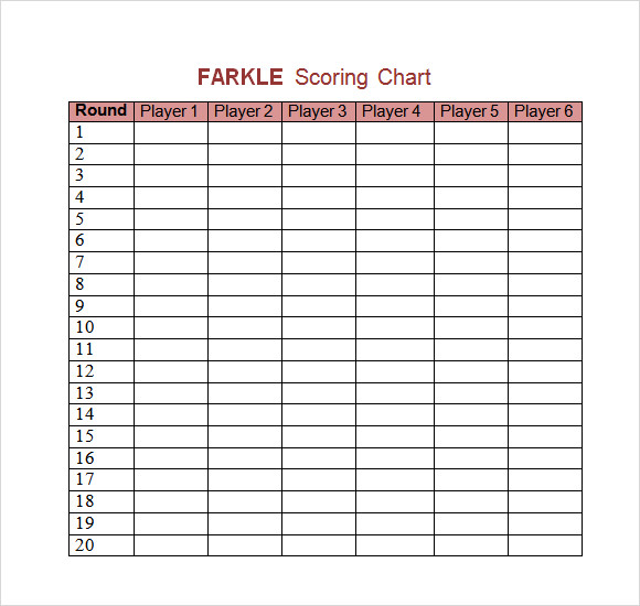 FREE 9+ Farkle Score Sheet Samples in Google Docs | Google ...