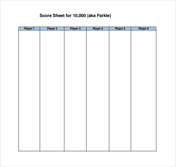 farkle score sheet pdf