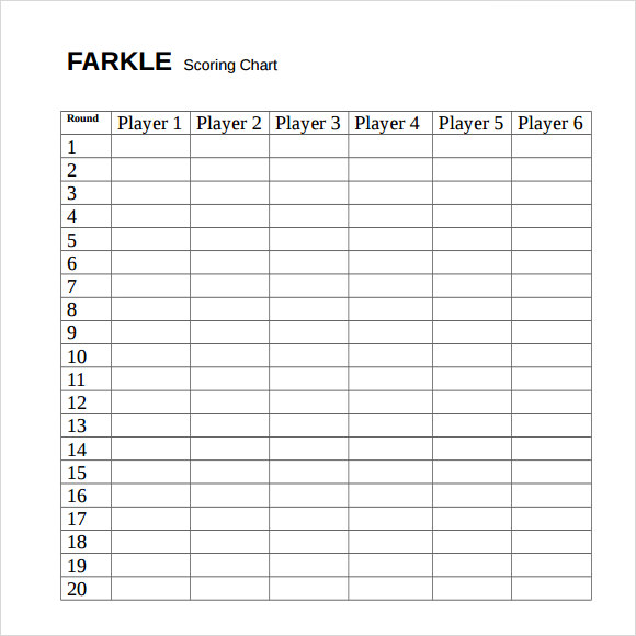 FREE 9 Farkle Score Sheet Samples In Google Docs Google Sheets