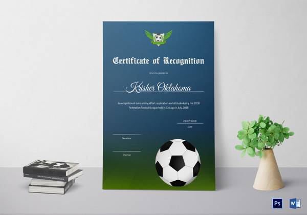 federation football league recognition certificate