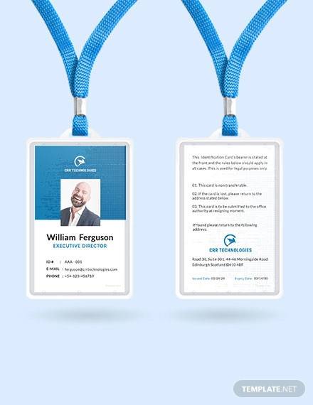 free employee id card template