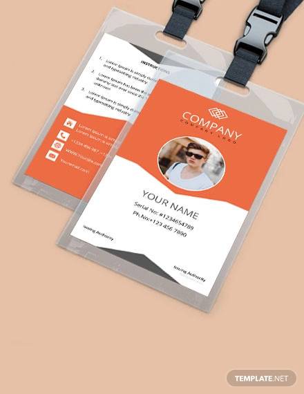 free sample company id card template