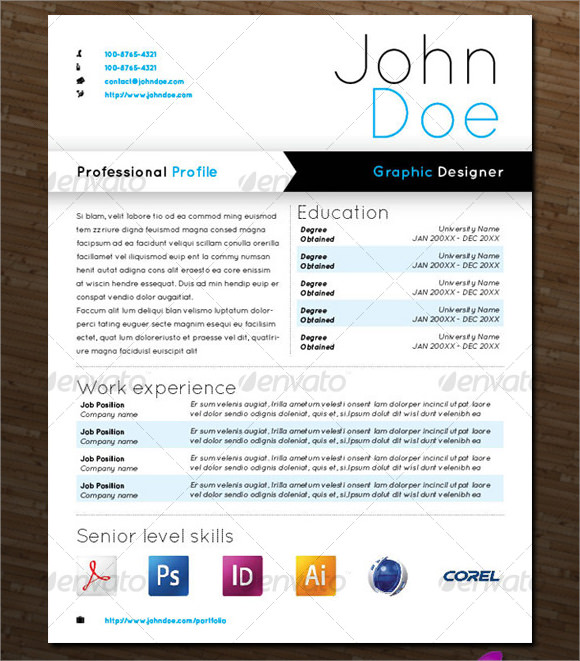 graphic designer resume template