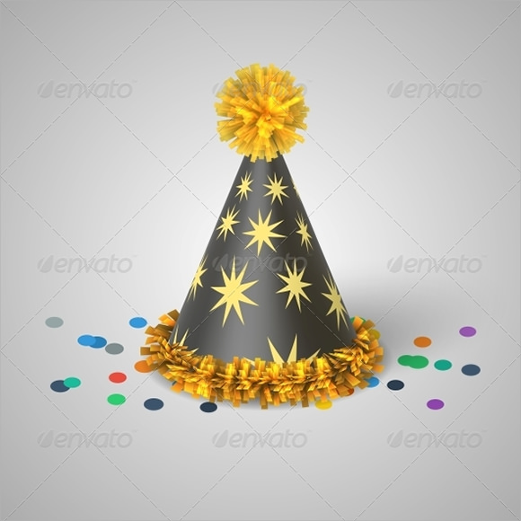 grey party hat with yellow stars