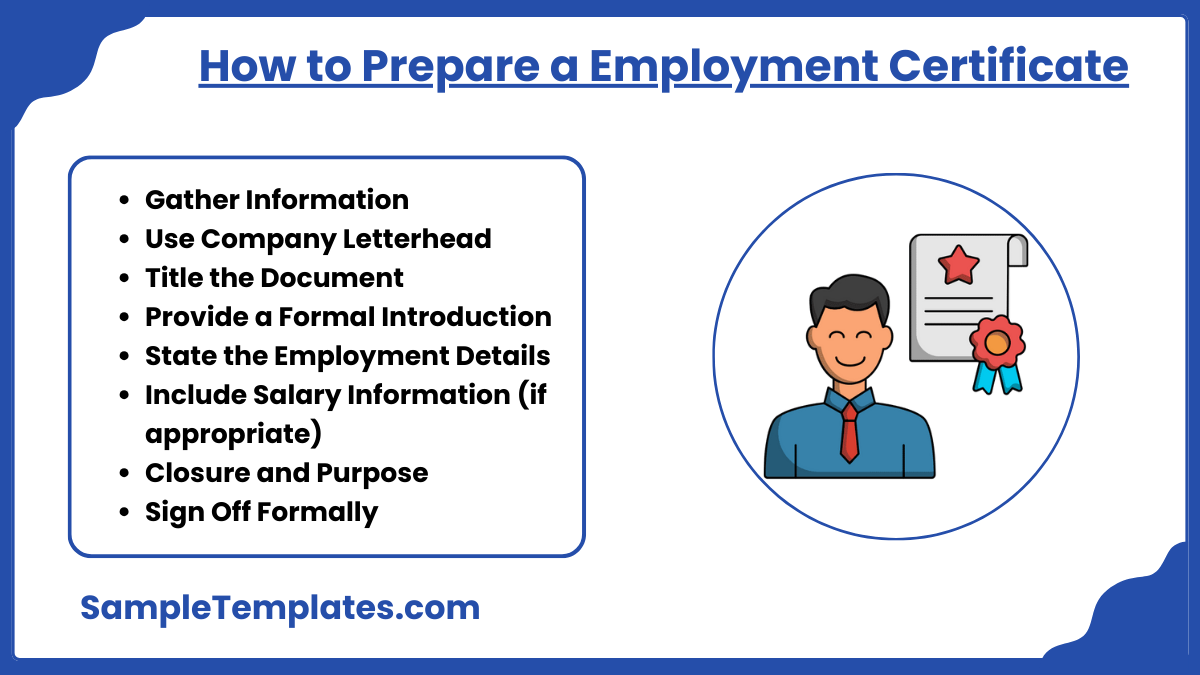 how to prepare a employment certificate