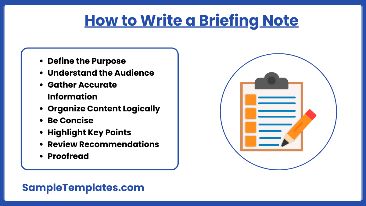 how to write a briefing note