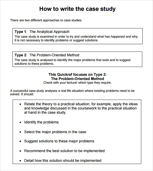 best way to write a case study