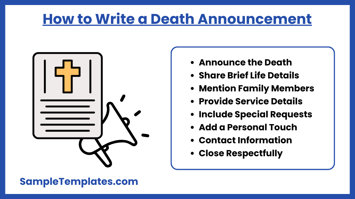 how to write a death announcement