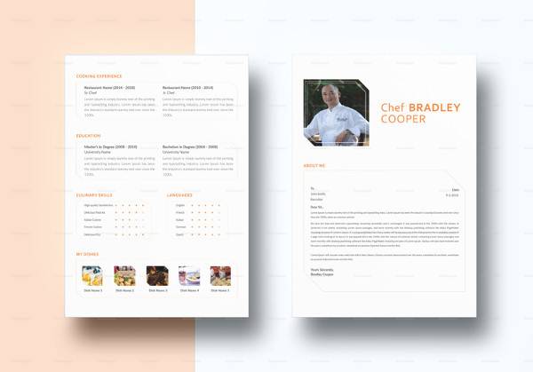 indesign chef resume template to print