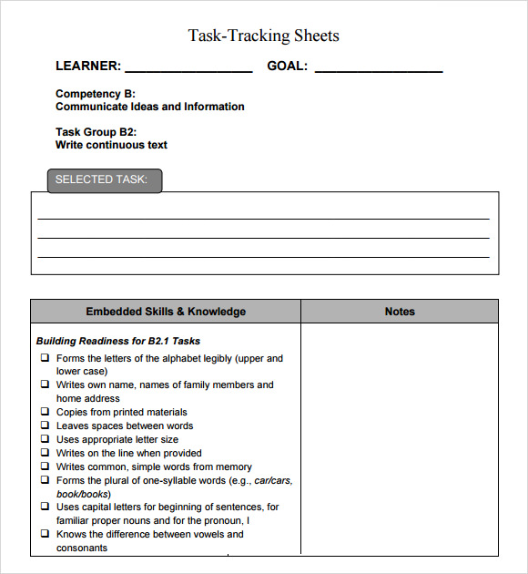 information task tracking