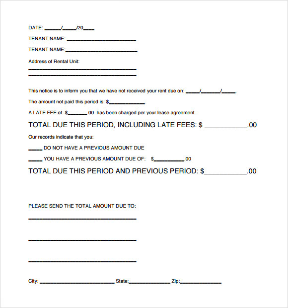 FREE 11 Useful Sample Late Rent Notice Templates In PDF Google Docs 