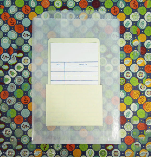 thumbnail image 2 of Handmade Library Card Pockets – Set Of 8 – Vintage Style Craft Supply 2 of 2