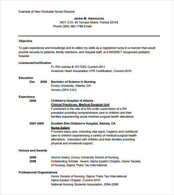 9 Sample Nursing Resumes