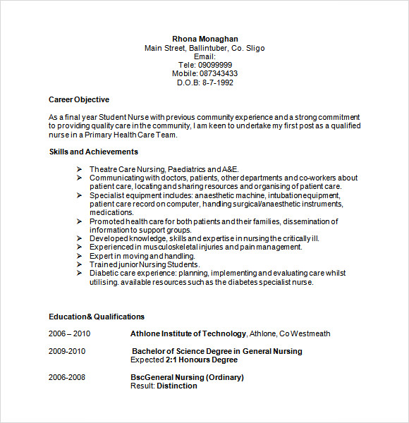 nursing resume template word free download