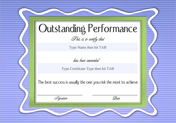 outstanding certificate template