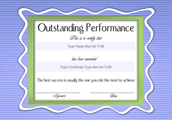 Outstanding Certificate Template Hq Printable Documents 8143