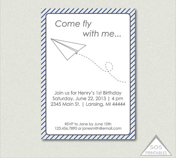 paper airplane invitation template