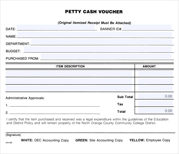 petty cash voucher free