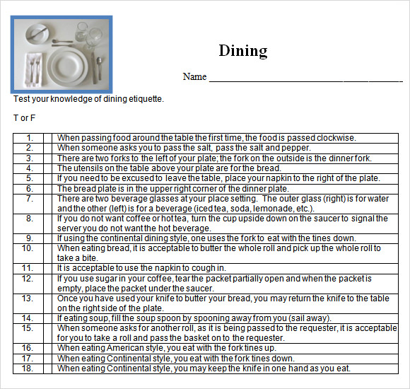 FREE 6 Sample Place Settings In PSD EPS PDF MS Word
