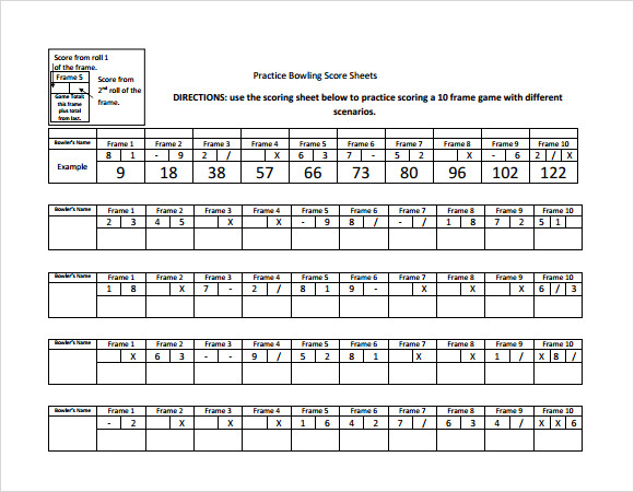 FREE 10 Sample Bowling Score Sheet Templates In Google Docs Google 