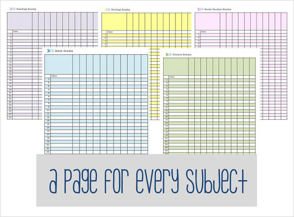 printable gradebookpages